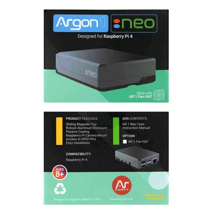 Argon NEO Carcasa de metal para Raspberry Pi 4