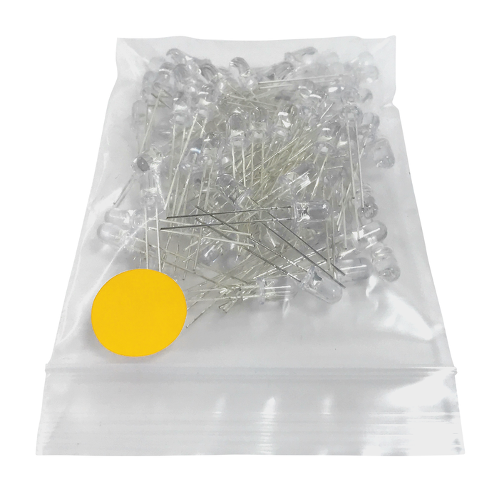 LED Amarillo Ultrabrillante 5mm - 100 Pzas - 330ohms