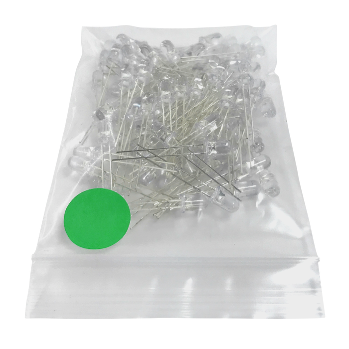 LED Verde Ultrabrillante 5mm - 100 Pzas - 330ohms