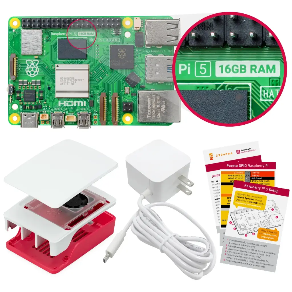 [P3-B0111] Kit Básico de Raspberry Pi 5 - 16GB 