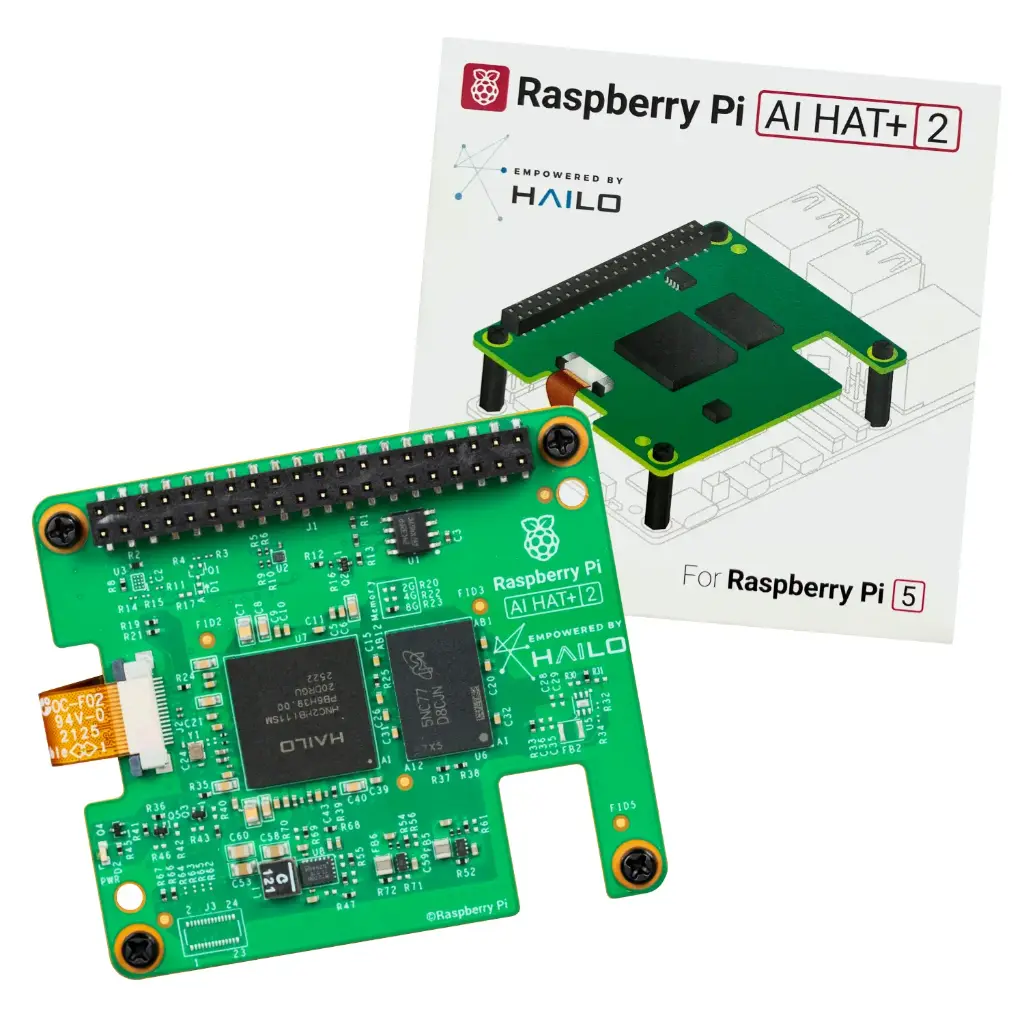Raspberry Pi AI HAT+ 2 (40 TOPS + 8GB RAM)