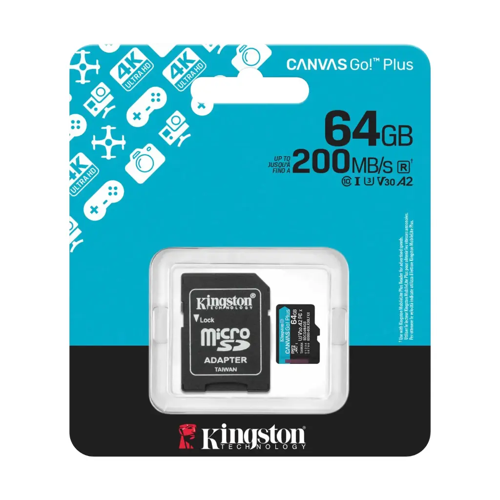 Memoria microSD 64GB clase 10 (Kingston)