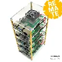 Rack de acrílico transparente para Raspberry Pi 4 (con ventiladores y disipadores)