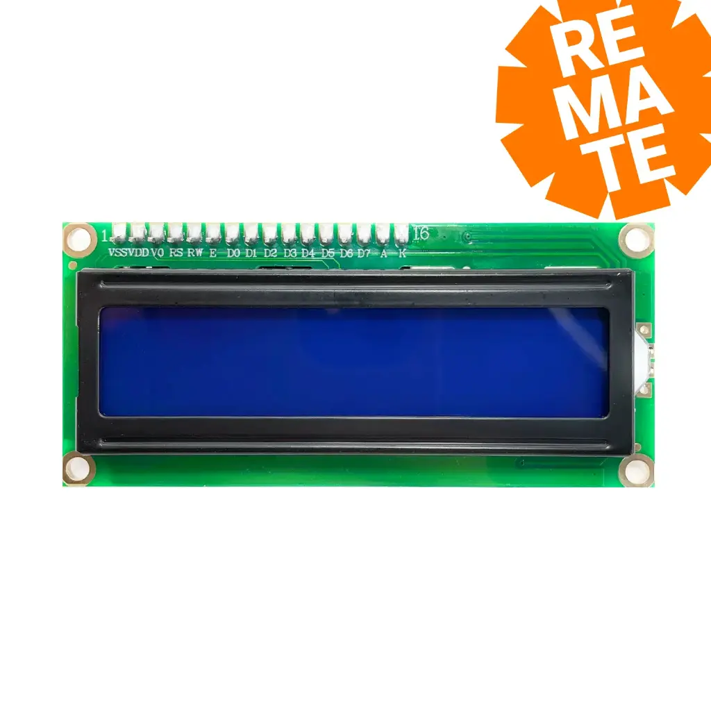 LCD 16x2 con interfaz I2C - fondo azul