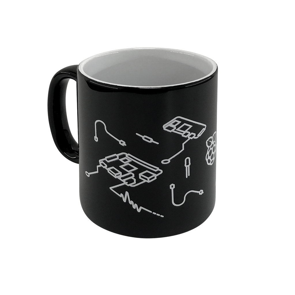 Taza oficial negra Raspberry Pi