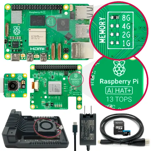 [P3-B0202] Kit de AI con Raspberry Pi 5 - 8GB, 13TOPS