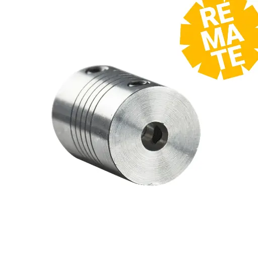 [IC-00027] Cople flexible de aluminio - 5mm x 5mm x 25mm