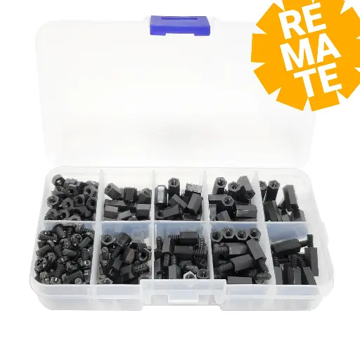 [IC-40221] Kit de espaciadores M3 color negro - 140 pzas